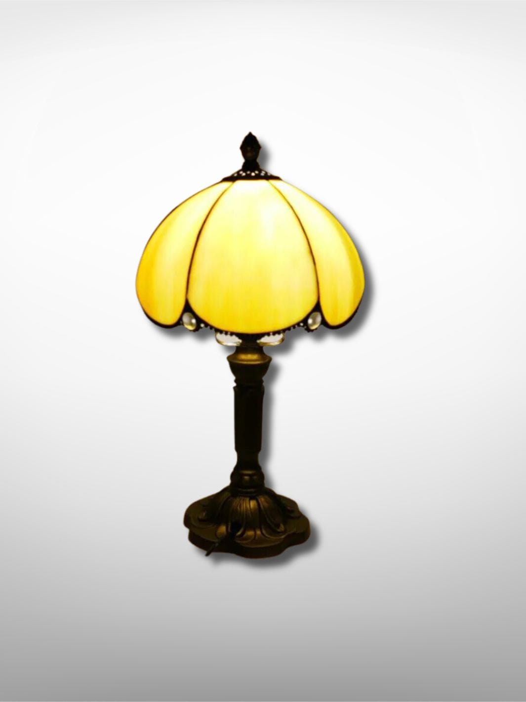 Lampe de chevet Tiffany vintage jaune Jaune